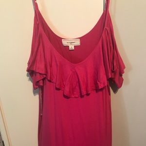 Pink semi off shoulder top